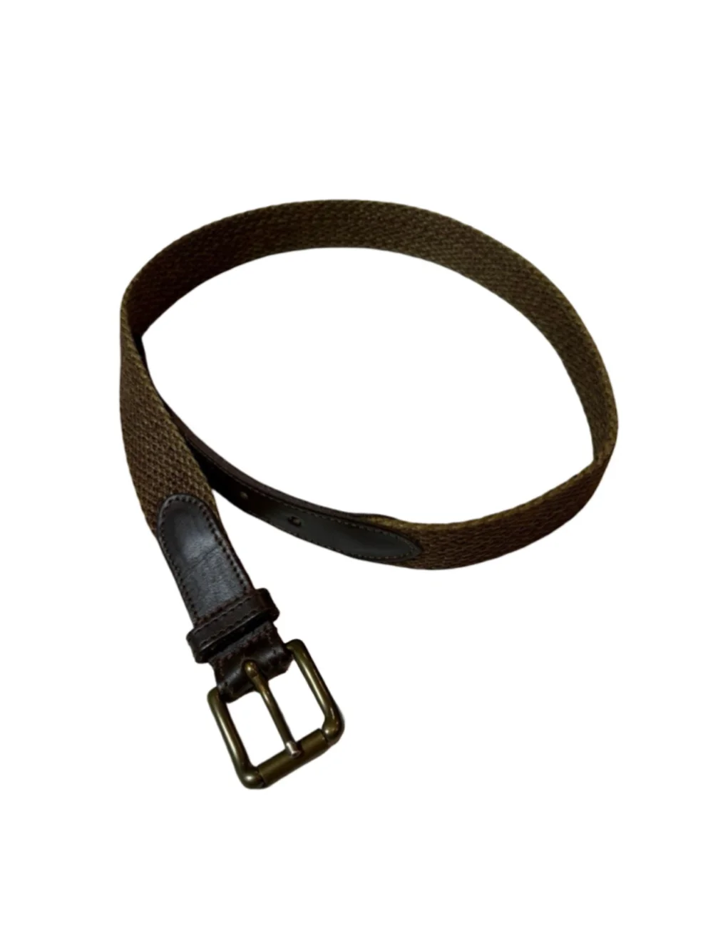 Banana Republic Made in USA Canvas Leather Belt 30 Utility Workwear